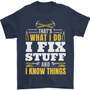 I Fix Stuff Funny Electrician Sparky Mechanic Mens T-Shirt 100% Cotton Navy Blue