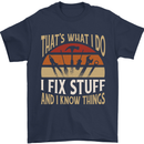 I Fix Stuff Funny Electrician Sparky Mechanic Mens T-Shirt 100% Cotton Navy Blue