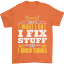 I Fix Stuff Funny Electrician Sparky Mechanic Mens T-Shirt 100% Cotton Orange
