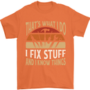 I Fix Stuff Funny Electrician Sparky Mechanic Mens T-Shirt 100% Cotton Orange
