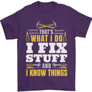 I Fix Stuff Funny Electrician Sparky Mechanic Mens T-Shirt 100% Cotton Purple