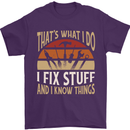 I Fix Stuff Funny Electrician Sparky Mechanic Mens T-Shirt 100% Cotton Purple