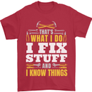 I Fix Stuff Funny Electrician Sparky Mechanic Mens T-Shirt 100% Cotton Red
