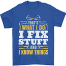 I Fix Stuff Funny Electrician Sparky Mechanic Mens T-Shirt 100% Cotton Royal Blue