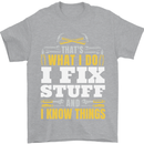 I Fix Stuff Funny Electrician Sparky Mechanic Mens T-Shirt 100% Cotton Sports Grey