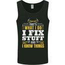 I Fix Stuff Funny Electrician Sparky Mechanic Mens Vest Tank Top Black
