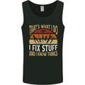 I Fix Stuff Funny Electrician Sparky Mechanic Mens Vest Tank Top Black