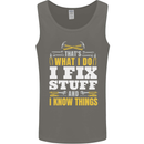 I Fix Stuff Funny Electrician Sparky Mechanic Mens Vest Tank Top Charcoal