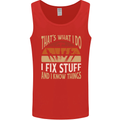 I Fix Stuff Funny Electrician Sparky Mechanic Mens Vest Tank Top Red