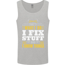 I Fix Stuff Funny Electrician Sparky Mechanic Mens Vest Tank Top Sports Grey