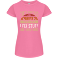 I Fix Stuff Funny Electrician Sparky Mechanic Womens Petite Cut T-Shirt Azalea