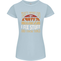 I Fix Stuff Funny Electrician Sparky Mechanic Womens Petite Cut T-Shirt Light Blue