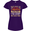 I Fix Stuff Funny Electrician Sparky Mechanic Womens Petite Cut T-Shirt Purple