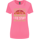 I Fix Stuff Funny Electrician Sparky Mechanic Womens Wider Cut T-Shirt Azalea