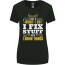 I Fix Stuff Funny Electrician Sparky Mechanic Womens Wider Cut T-Shirt Black