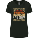 I Fix Stuff Funny Electrician Sparky Mechanic Womens Wider Cut T-Shirt Black