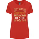 I Fix Stuff Funny Electrician Sparky Mechanic Womens Wider Cut T-Shirt Red