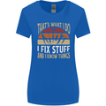 I Fix Stuff Funny Electrician Sparky Mechanic Womens Wider Cut T-Shirt Royal Blue