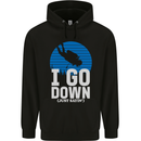 I Go Down Funny Scuba Diving Diver Dive Mens 80% Cotton Hoodie Black