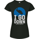 I Go Down Funny Scuba Diving Diver Dive Womens Petite Cut T-Shirt Black