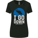 I Go Down Funny Scuba Diving Diver Dive Womens Wider Cut T-Shirt Black