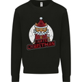 I Hate Christmas Funny Bah Humbug Cat Xmas Kids Sweatshirt Jumper Black