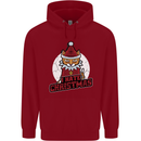 I Hate Christmas Funny Bah Humbug Cat Xmas Mens 80% Cotton Hoodie Red
