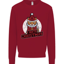 I Hate Christmas Funny Bah Humbug Cat Xmas Mens Sweatshirt Jumper Red