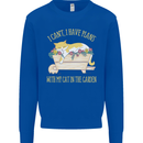 I Have Plans With My Cat in the Garden Gardening Kids Sweatshirt Jumper Royal Blue