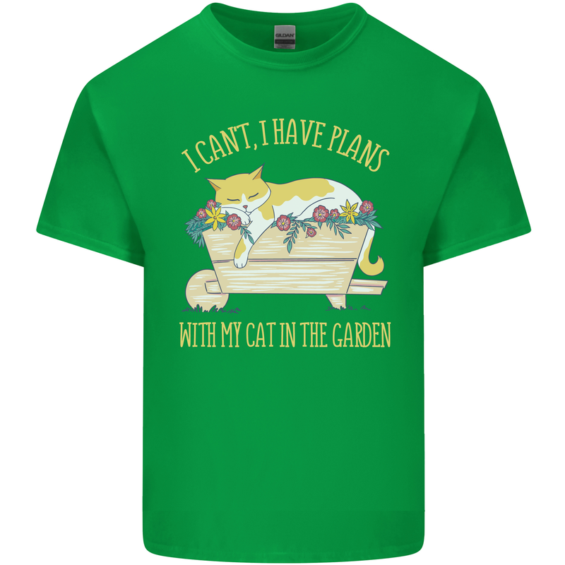 I Have Plans With My Cat in the Garden Gardening Kids T-Shirt Childrens Irish Green