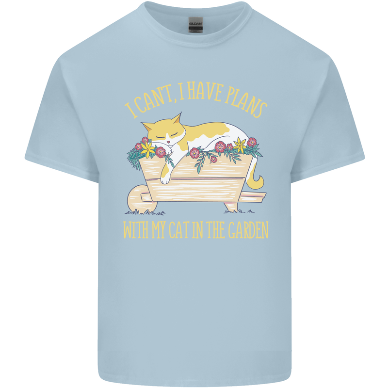 I Have Plans With My Cat in the Garden Gardening Kids T-Shirt Childrens Light Blue