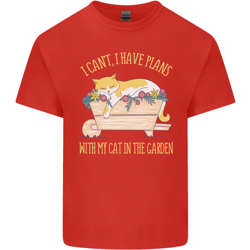 I Have Plans With My Cat in the Garden Gardening Kids T-Shirt Childrens Red