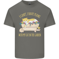 I Have Plans With My Cat in the Garden Gardening Mens Cotton T-Shirt Tee Top Charcoal