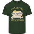 I Have Plans With My Cat in the Garden Gardening Mens Cotton T-Shirt Tee Top Forest Green