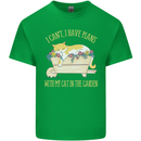 I Have Plans With My Cat in the Garden Gardening Mens Cotton T-Shirt Tee Top Irish Green