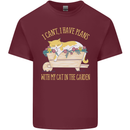 I Have Plans With My Cat in the Garden Gardening Mens Cotton T-Shirt Tee Top Maroon