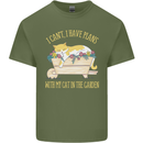 I Have Plans With My Cat in the Garden Gardening Mens Cotton T-Shirt Tee Top Military Green