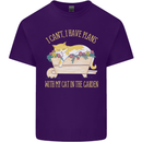 I Have Plans With My Cat in the Garden Gardening Mens Cotton T-Shirt Tee Top Purple