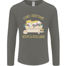 I Have Plans With My Cat in the Garden Gardening Mens Long Sleeve T-Shirt Charcoal