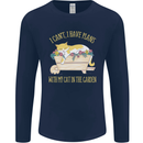 I Have Plans With My Cat in the Garden Gardening Mens Long Sleeve T-Shirt Navy Blue