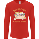 I Have Plans With My Cat in the Garden Gardening Mens Long Sleeve T-Shirt Red