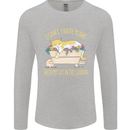 I Have Plans With My Cat in the Garden Gardening Mens Long Sleeve T-Shirt Sports Grey