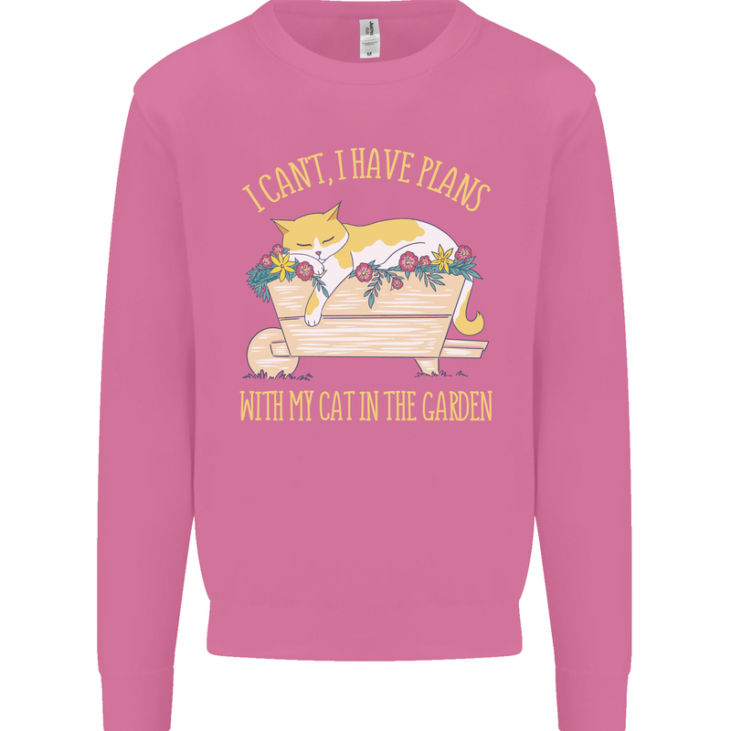 I Have Plans With My Cat in the Garden Gardening Mens Sweatshirt Jumper Azalea