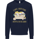 I Have Plans With My Cat in the Garden Gardening Mens Sweatshirt Jumper Navy Blue