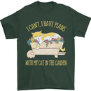 I Have Plans With My Cat in the Garden Gardening Mens T-Shirt 100% Cotton Forest Green