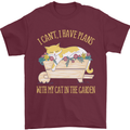 I Have Plans With My Cat in the Garden Gardening Mens T-Shirt 100% Cotton Maroon