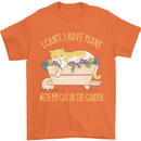I Have Plans With My Cat in the Garden Gardening Mens T-Shirt 100% Cotton Orange