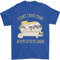 I Have Plans With My Cat in the Garden Gardening Mens T-Shirt 100% Cotton Royal Blue