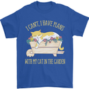 I Have Plans With My Cat in the Garden Gardening Mens T-Shirt 100% Cotton Royal Blue