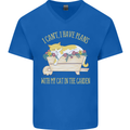 I Have Plans With My Cat in the Garden Gardening Mens V-Neck Cotton T-Shirt Royal Blue